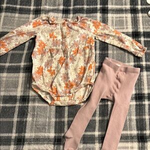 Carter's Floral Bodysuit and Pink Leggings Set